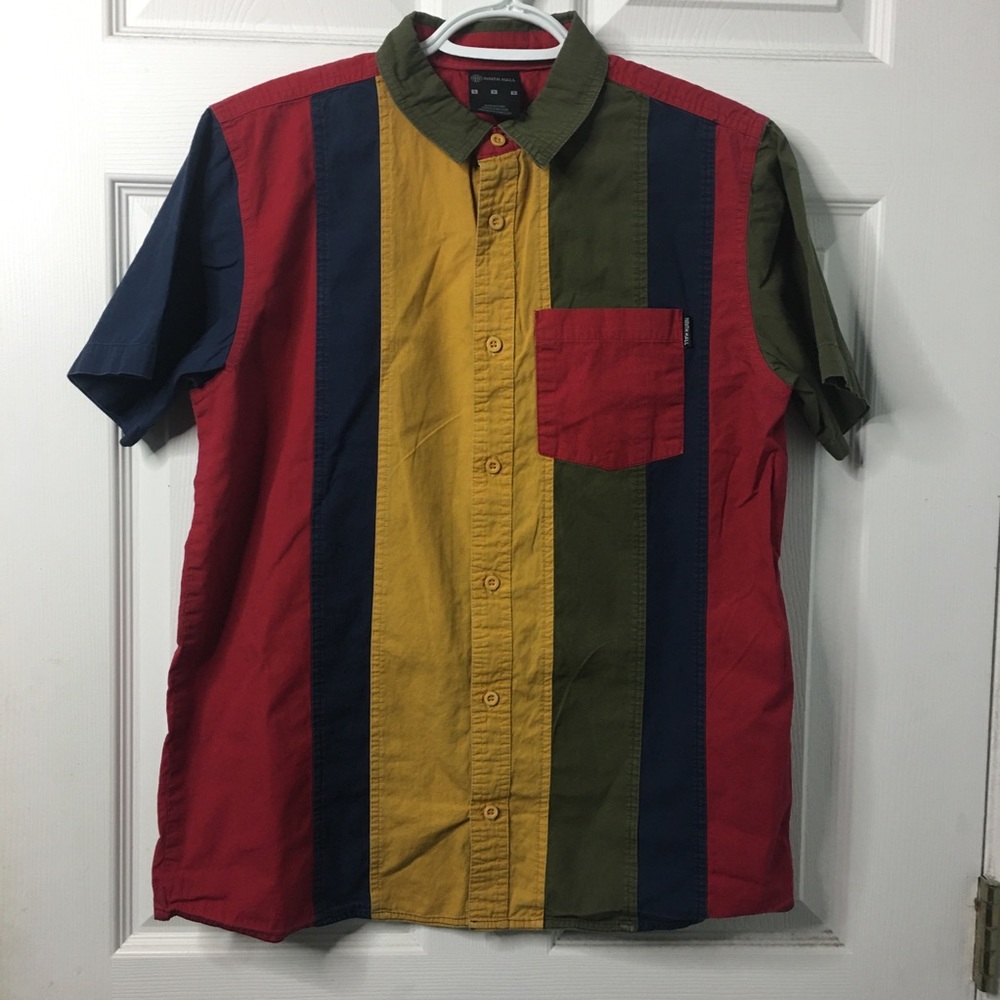 Men’s Button Down Color Block Shirt